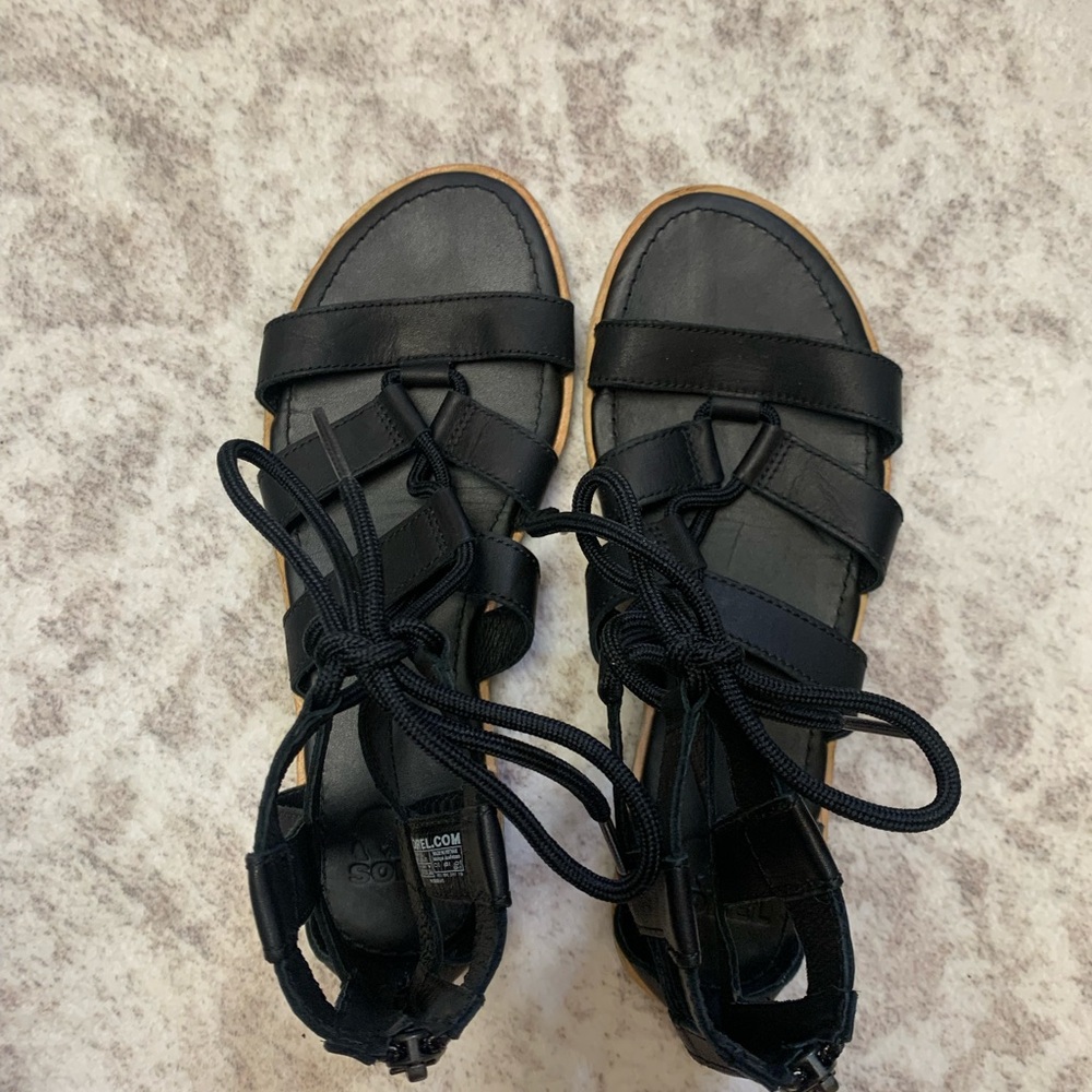 Sorel Black Gladiator Sandals